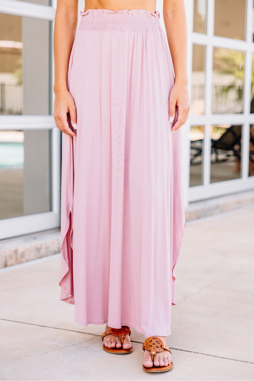 Mauve Pink Maxi Skirt