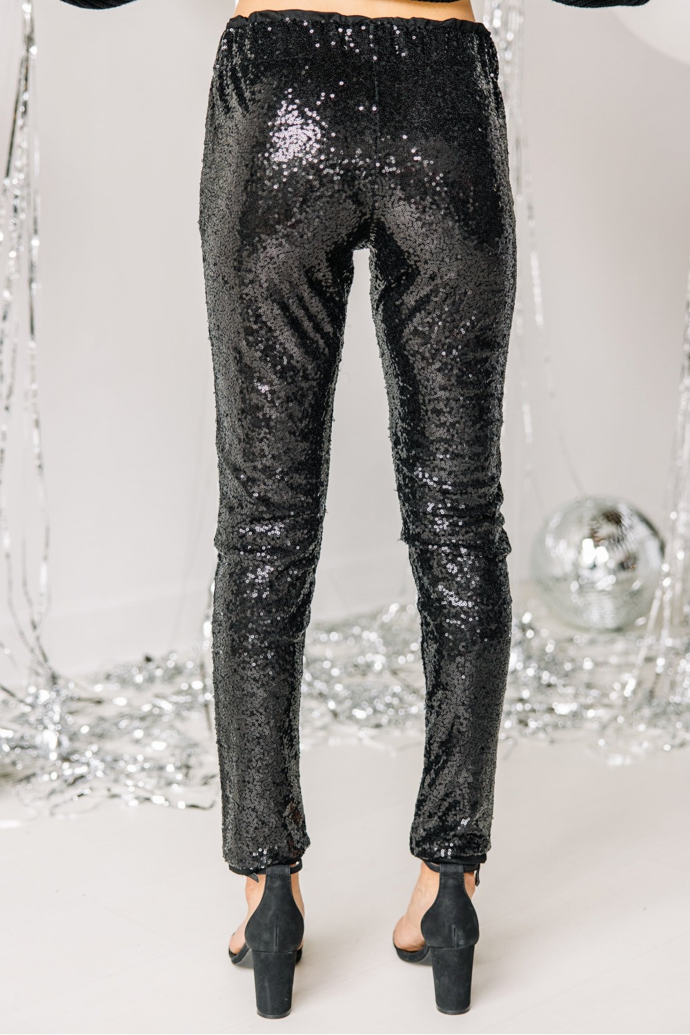 Get It Started Black Sequin Leggings