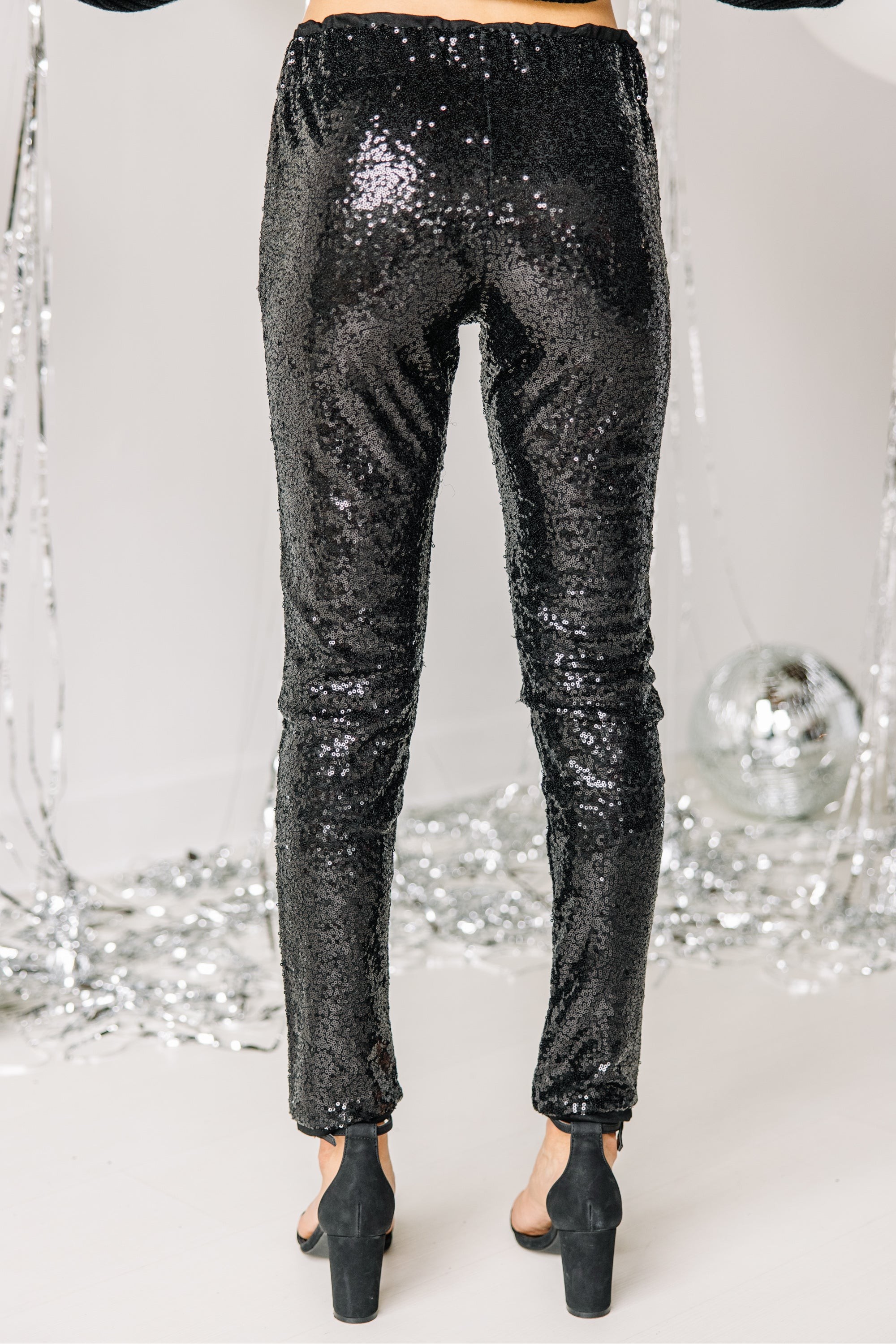 Get It Started Black Sequin Leggings