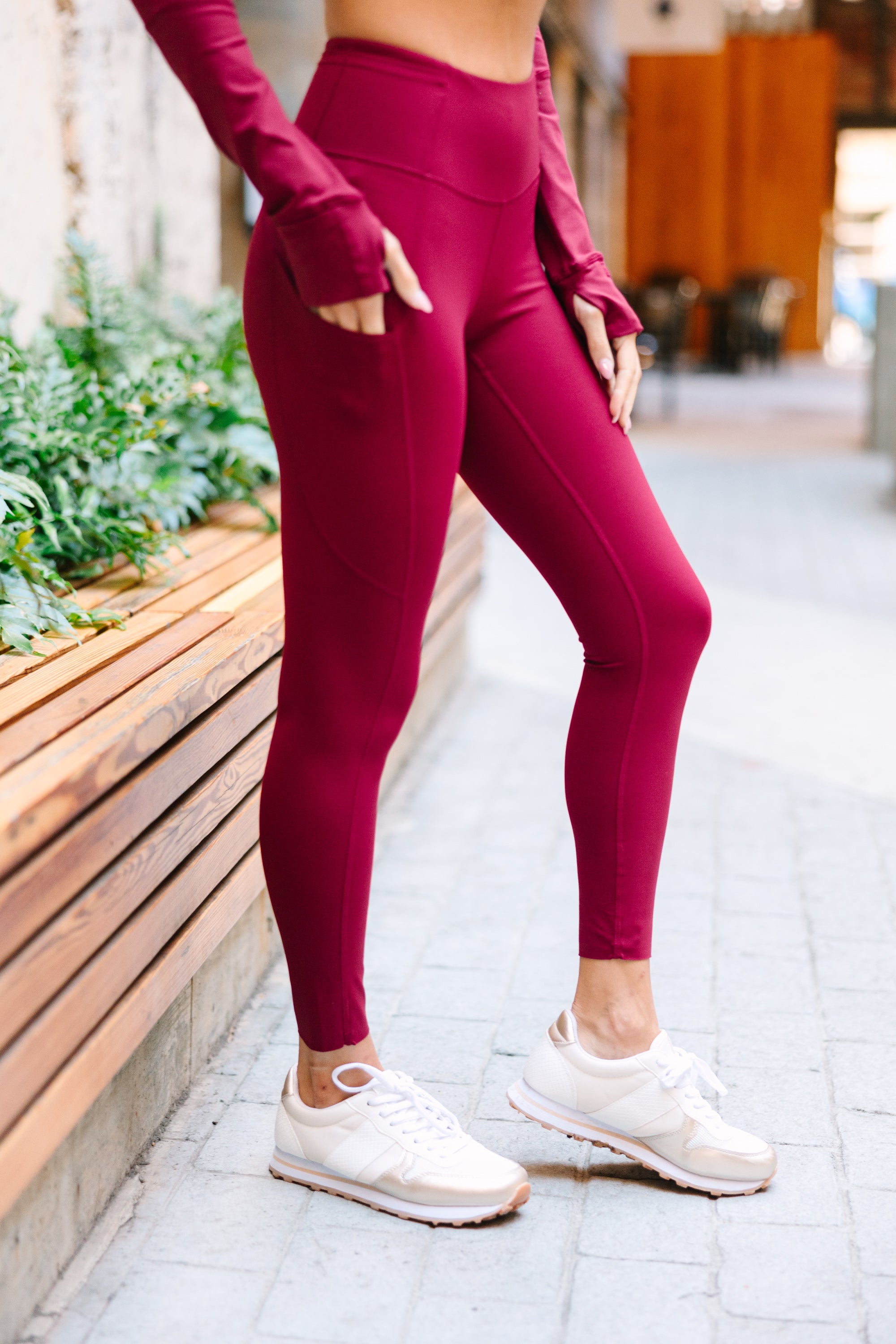Get Going Burgundy Red Leggings