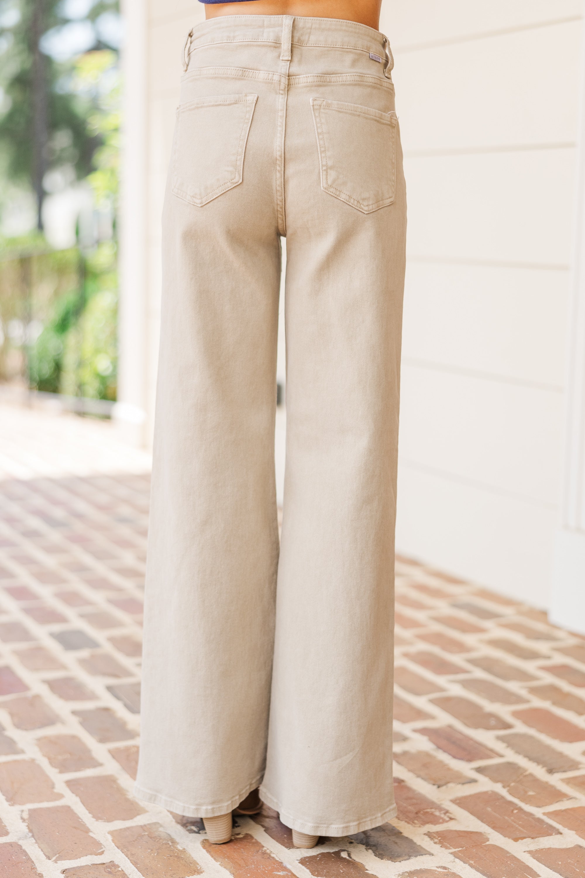 Risen Jeans: Above And Beyond Khaki Wide Leg Jeans